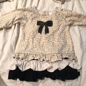 Petit lem Gold ruffles 24m dress  blk bow